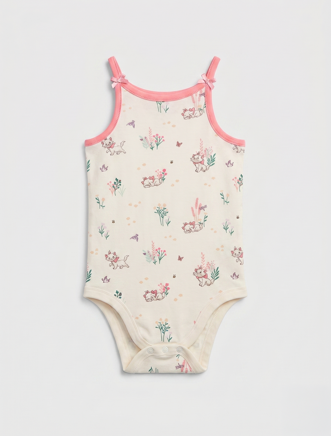 KITTY PRINTED SLEEVELESS ONESIE