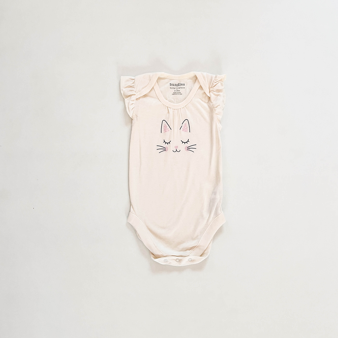KITTY FACE PRINTED ONESIE