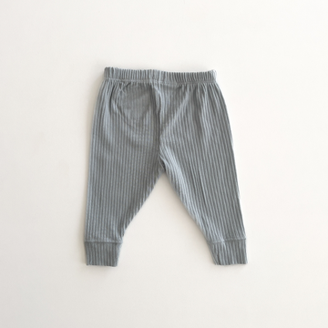 LIGHT BLUE RIBBED COTTON PANTS