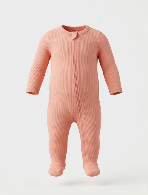 Pecach ribbed zipper sleepsuit