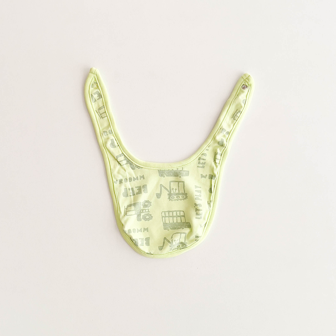 GREEN PRINTED ROUND BIBS