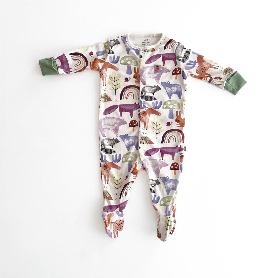 NEXT BABY ANIMAL PRINTED SLEEPSUIT