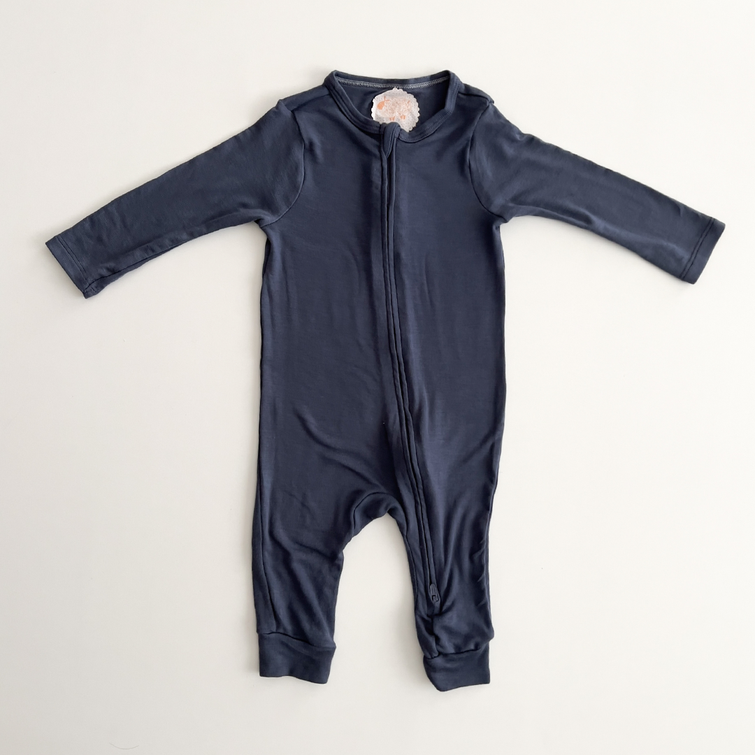 DARK BLUE GREY VISCOUS PLAIN ROMPER