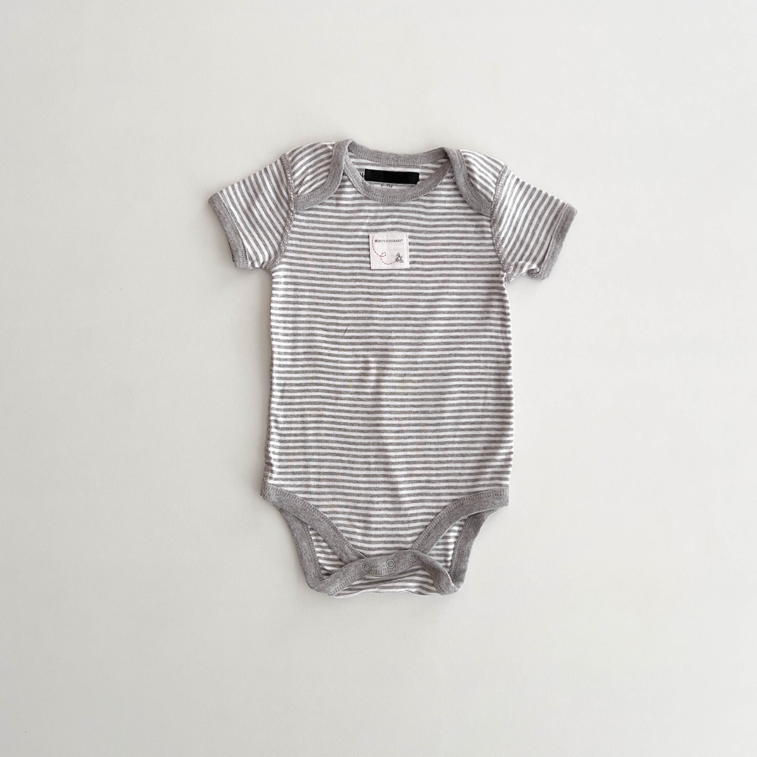 GREY AND WHITE STRIPED ONESIE