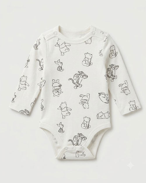 Black pooh printed onesie