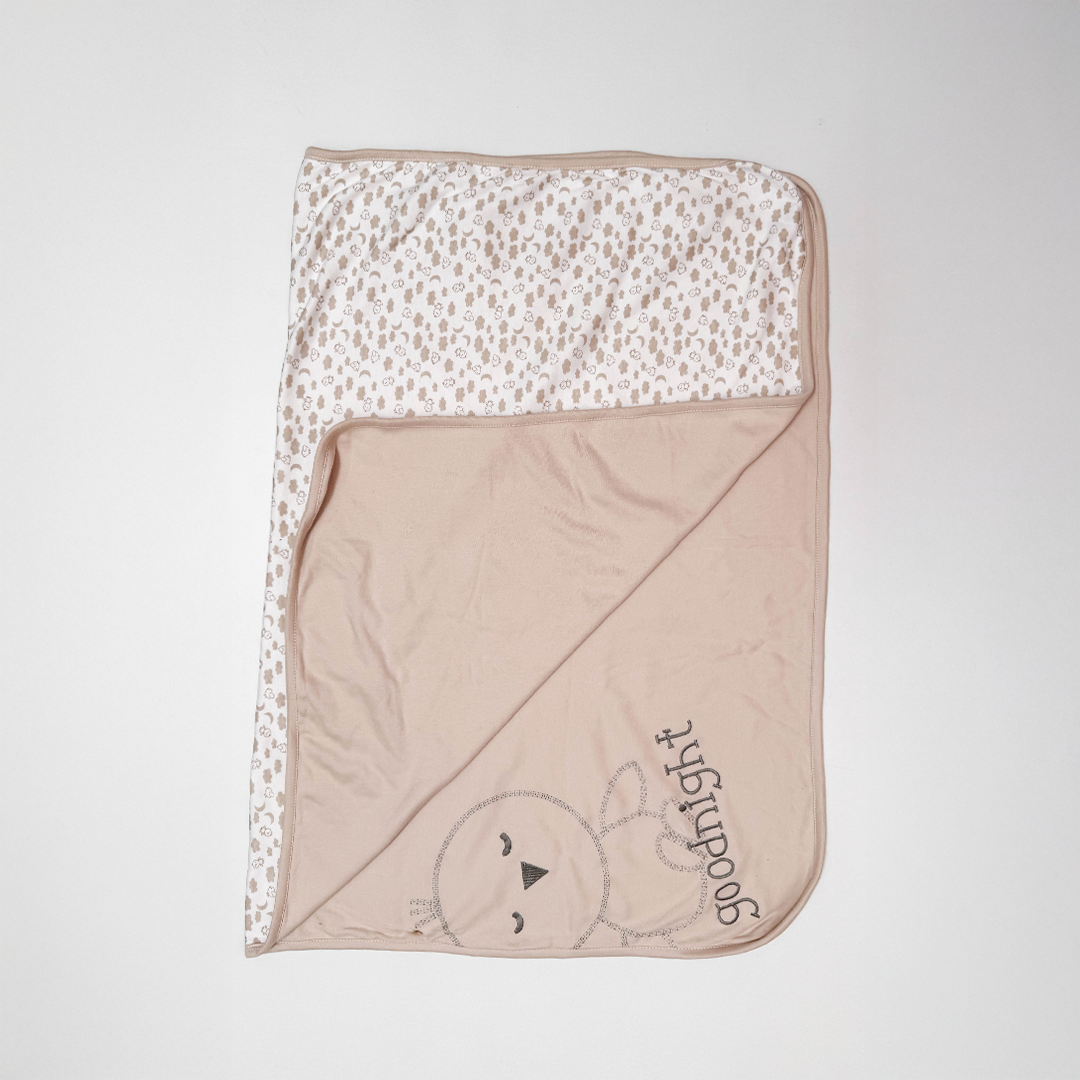 BEIGE DOUBLE SIDE SWADDLE CUM BLANKET