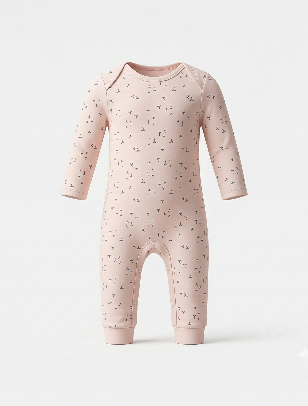 Light peach floral patterned romper