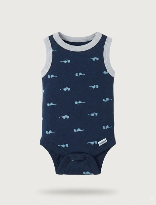 Blue printed onesie