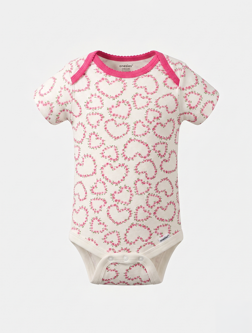 PINK FLORAL PRINTED ONESIE