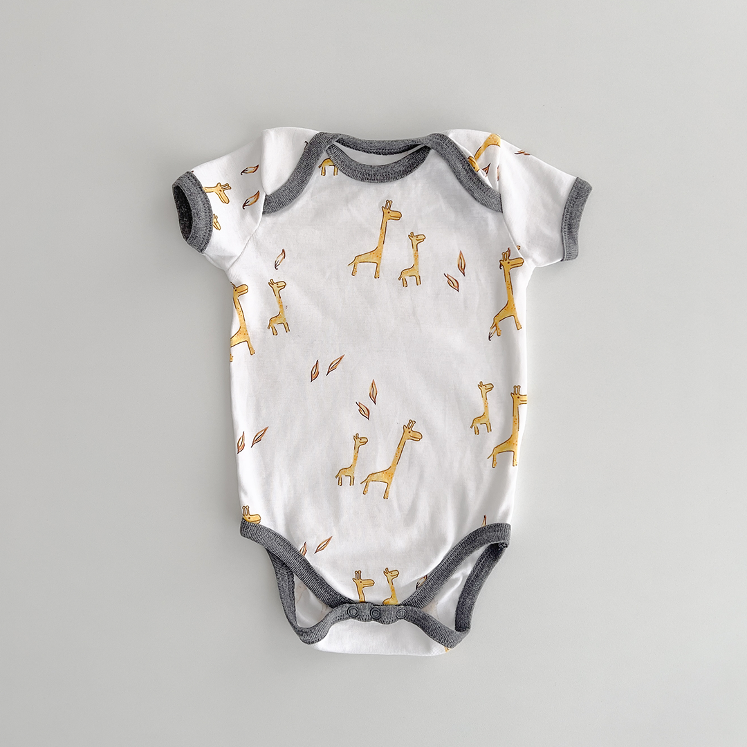 giraffe printed onesie