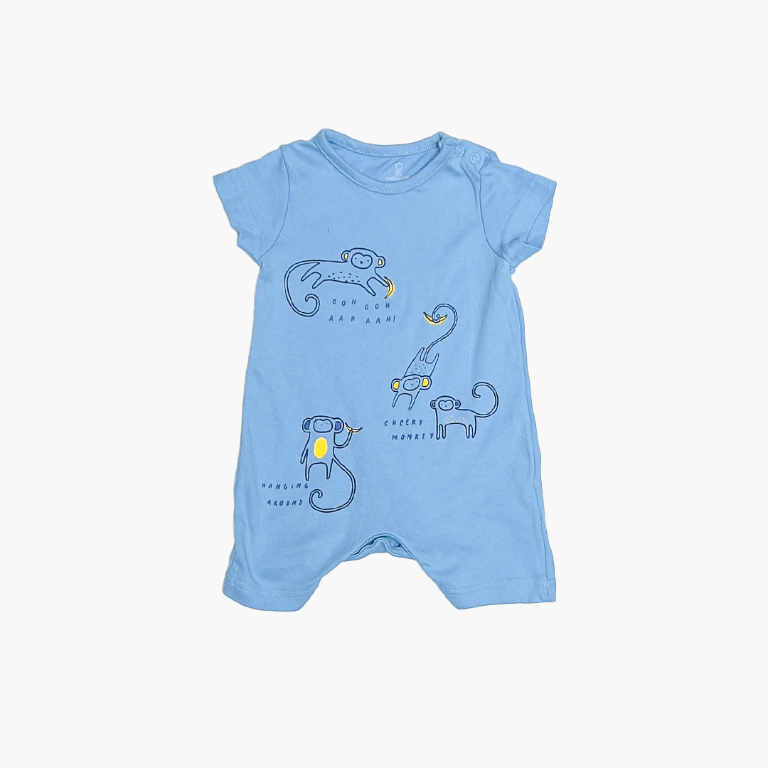 BLUE MONKEY PRINTED JUMPSUIT