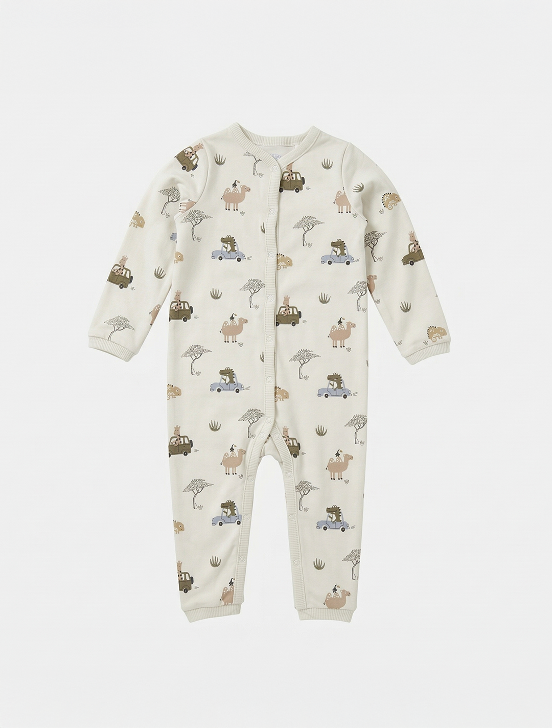 PISTACHIO BUTTON TYPE PRINTED ROMPER