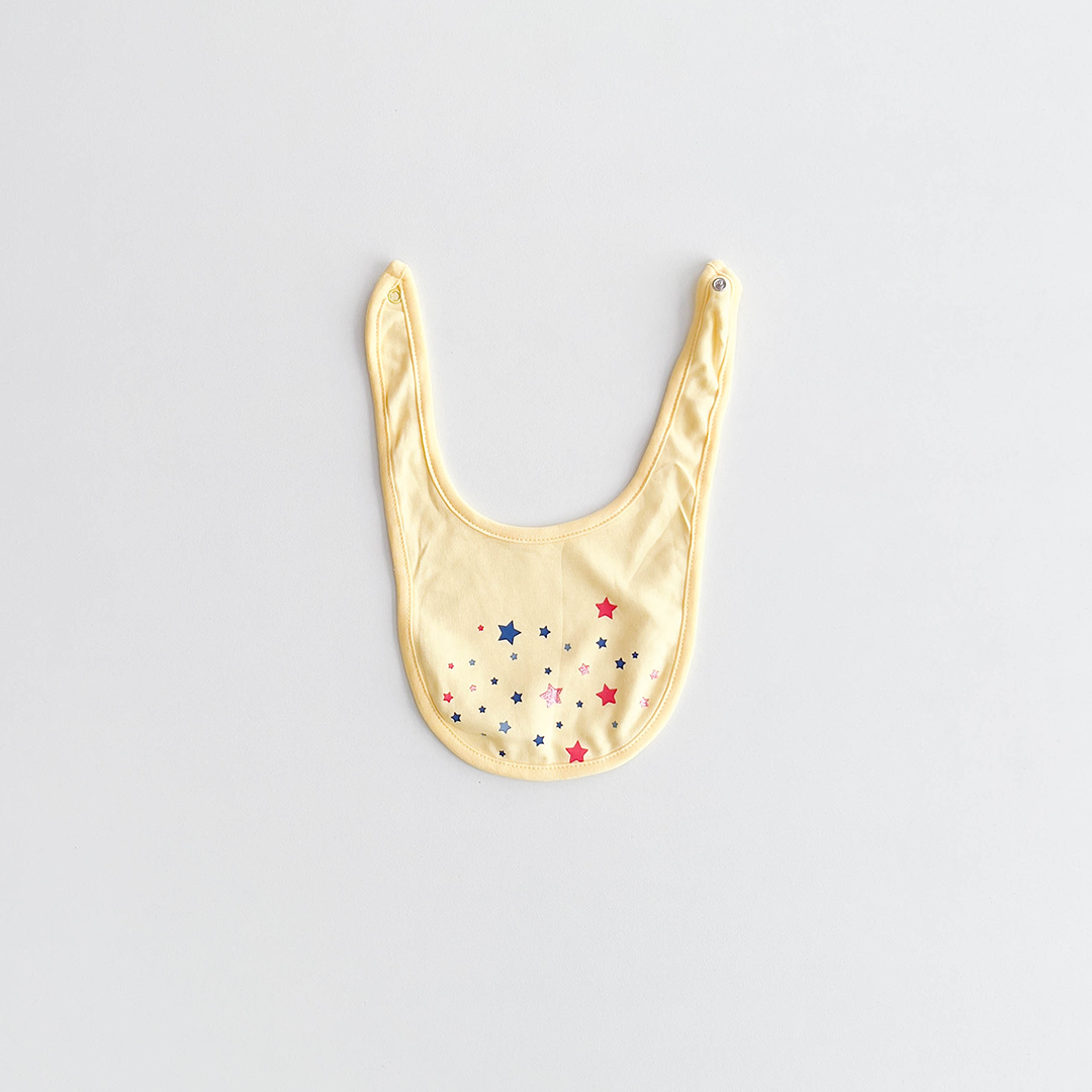 YELLOW STAR PRINT BIB