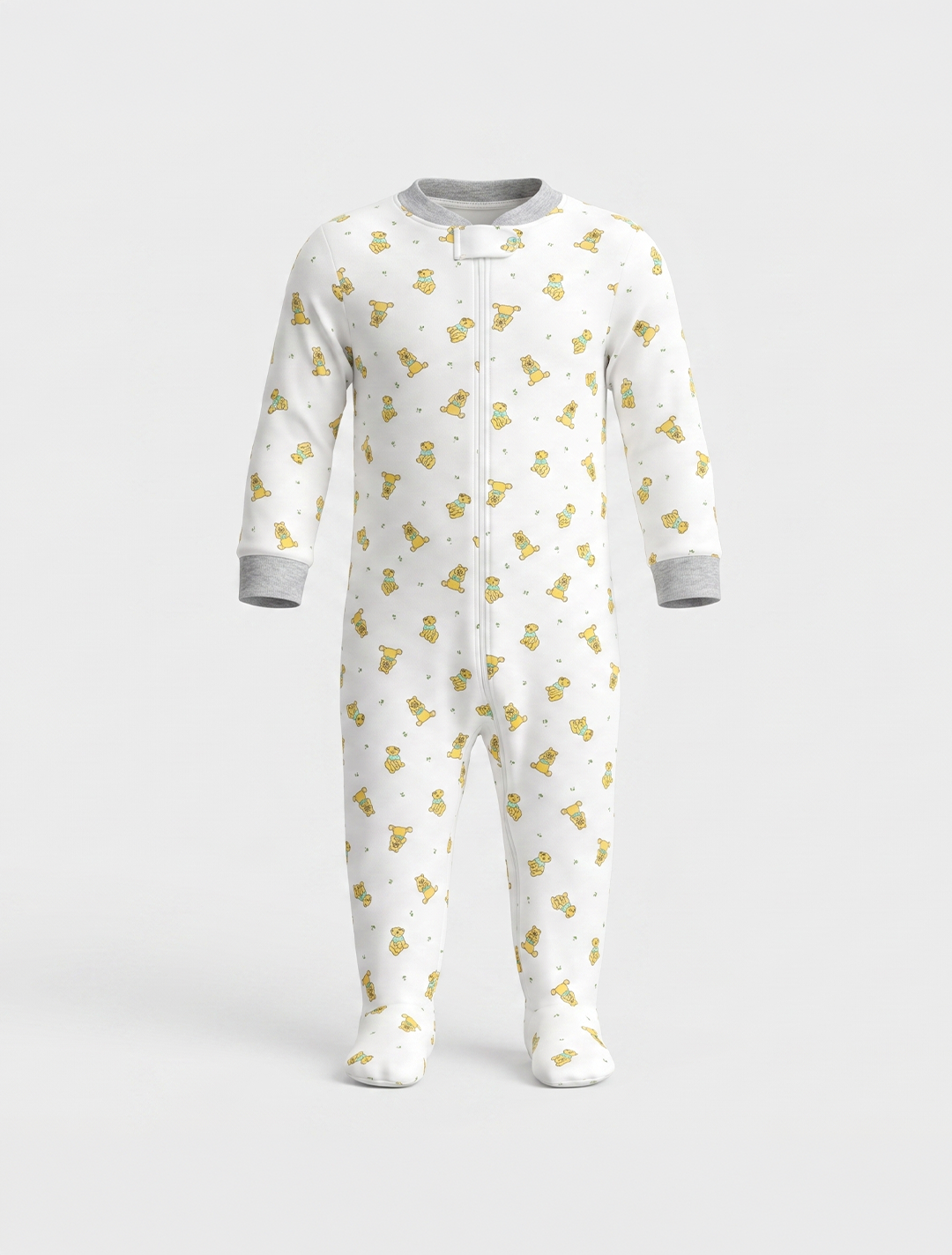 Phoo patterned zipper sleepsuit
