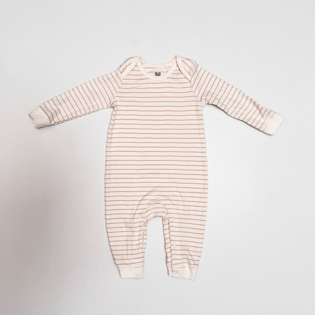 BEIGE STRIPPED ROMPER