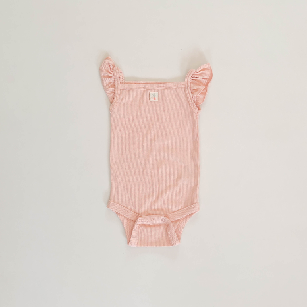 LIGHT PEACH RIBBED ONESIE