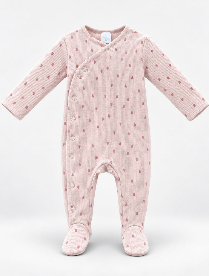 Pink love knitted sleep suit