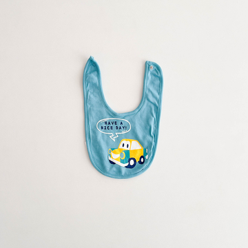 BLUE CAR PRINTED ROUND BIB