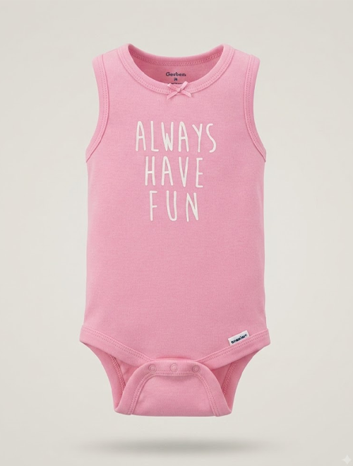 Pink printed onesie