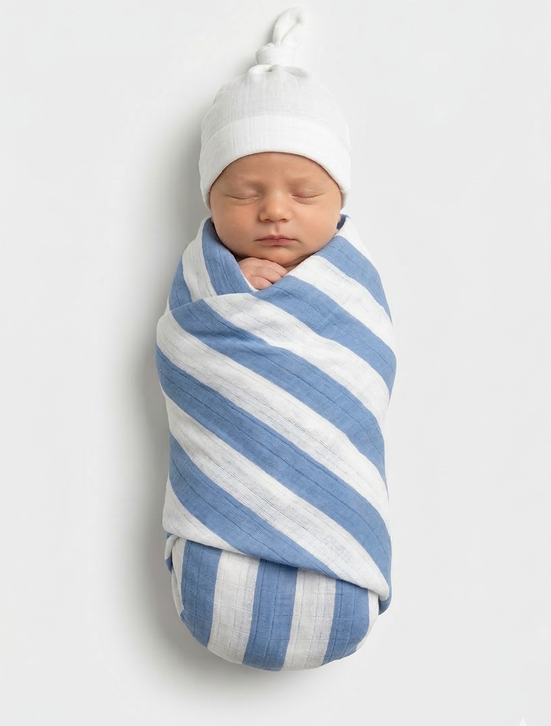 ORGANIC COTTON MUSLIN BLUE  CLOTH SWADDLE