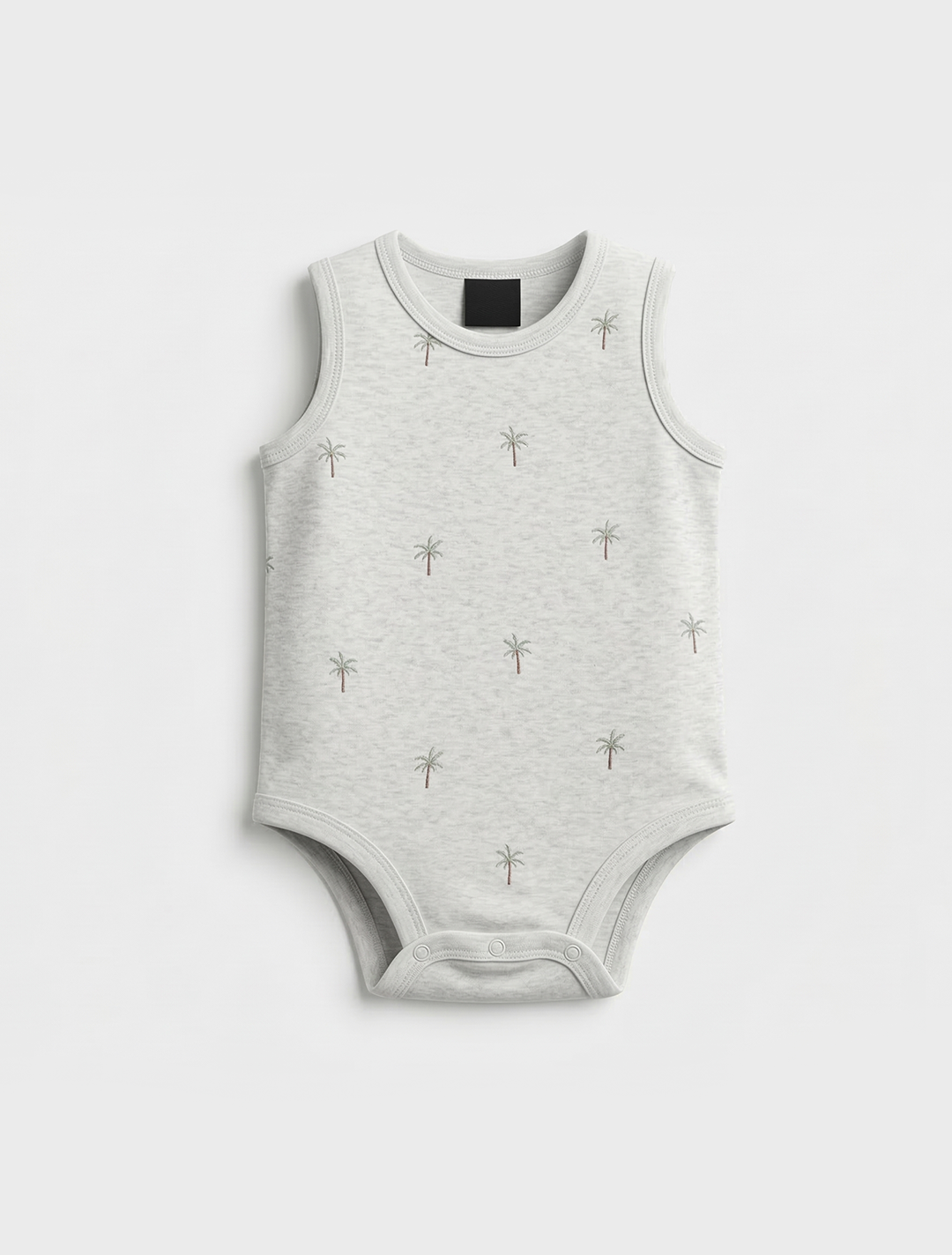 GREY SLEEVELESS PATTERNED ONESIE