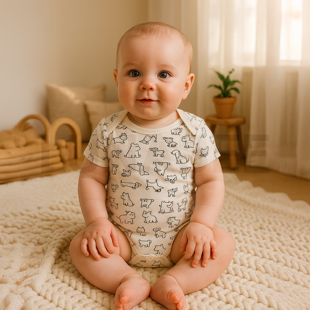 OFF WHITE ANIMAL PRINTED ONESIE