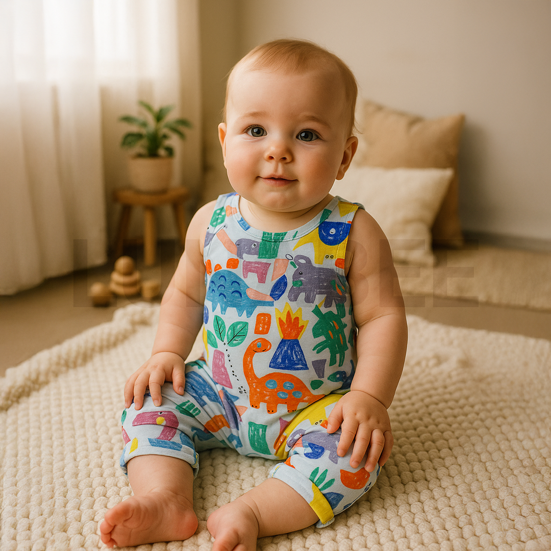 MULTICOLOUR ANIMAL PRINTED ROMPER