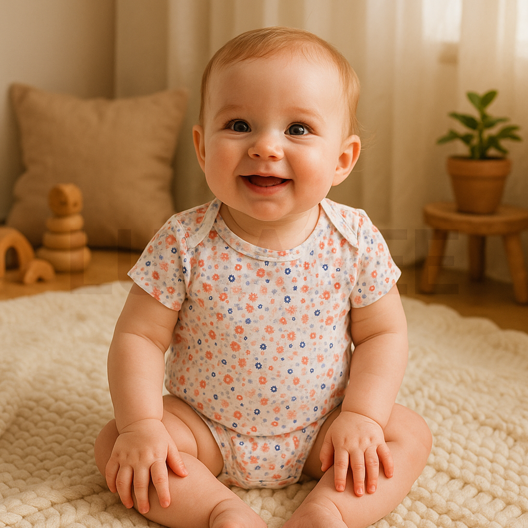 MUSLIN FLORAL PRINTED ONESIE