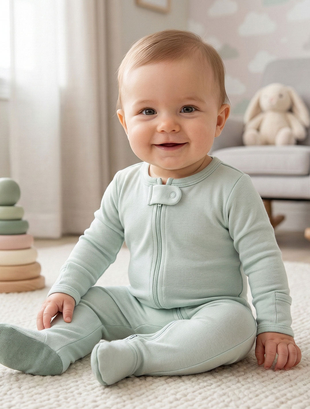 MINT GREEN VISCOUS SLEEPSUIT
