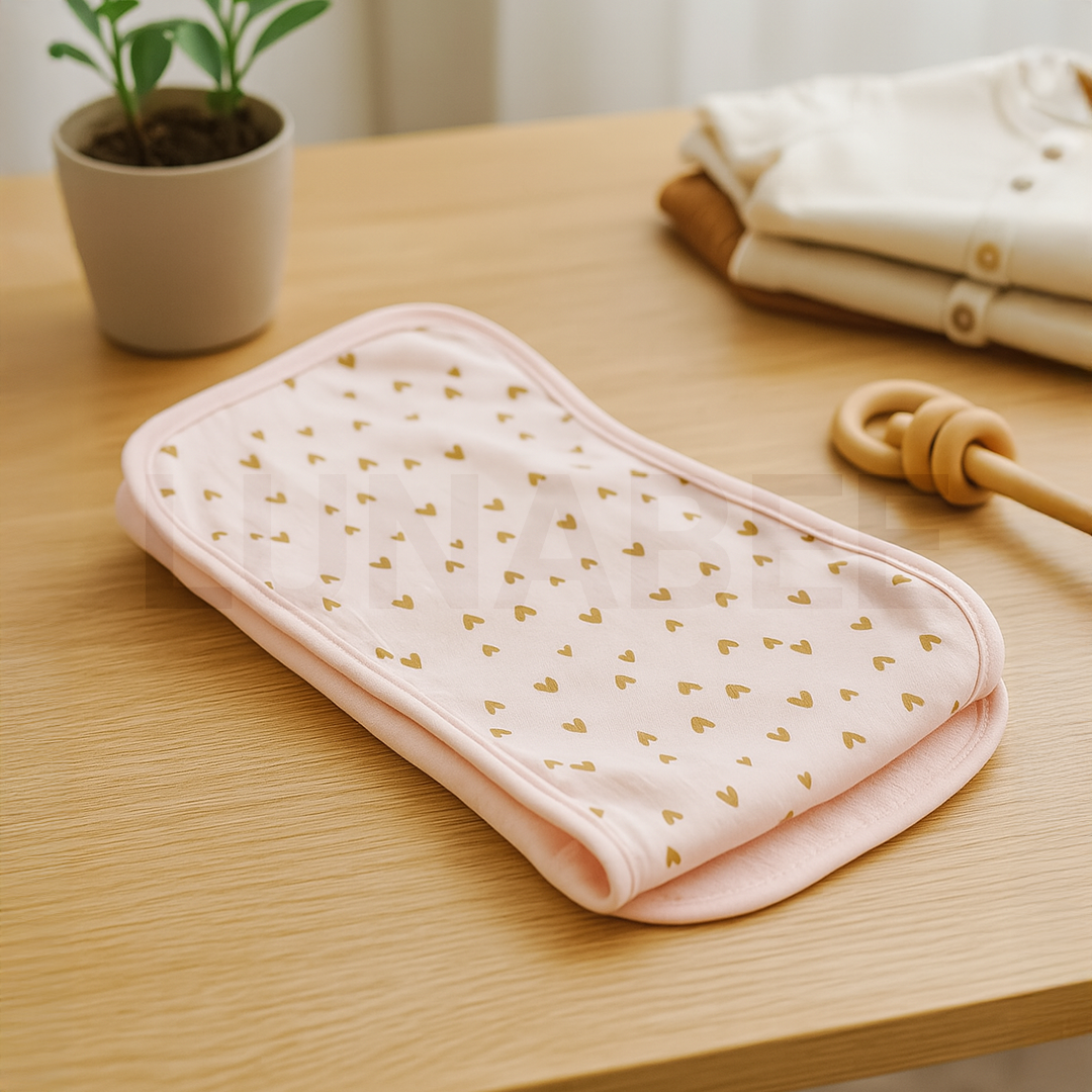PINK LOVE PATTERNED BURP CLOTH