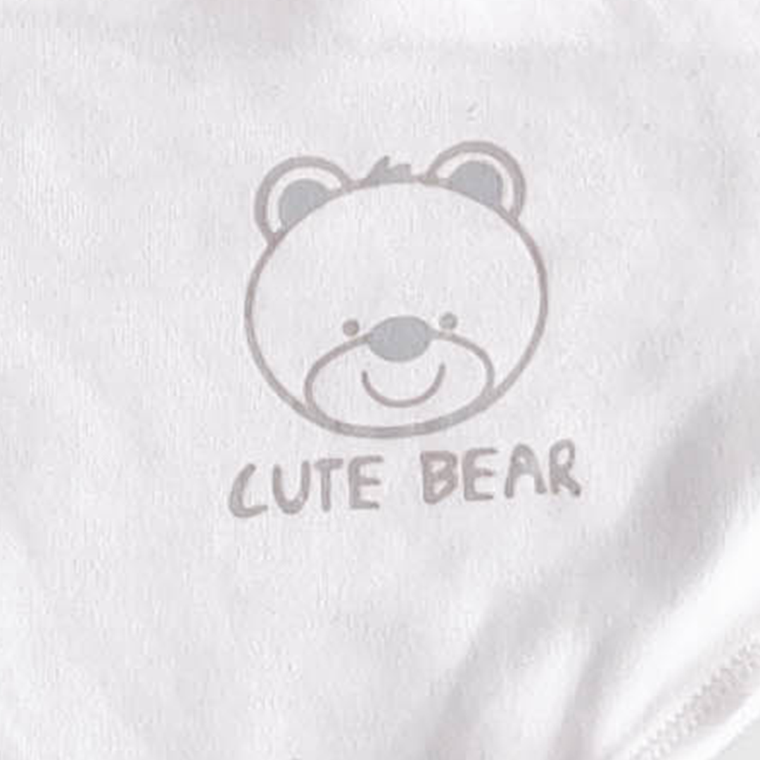 WHITE CUTE BEAR BANDANA BIBS