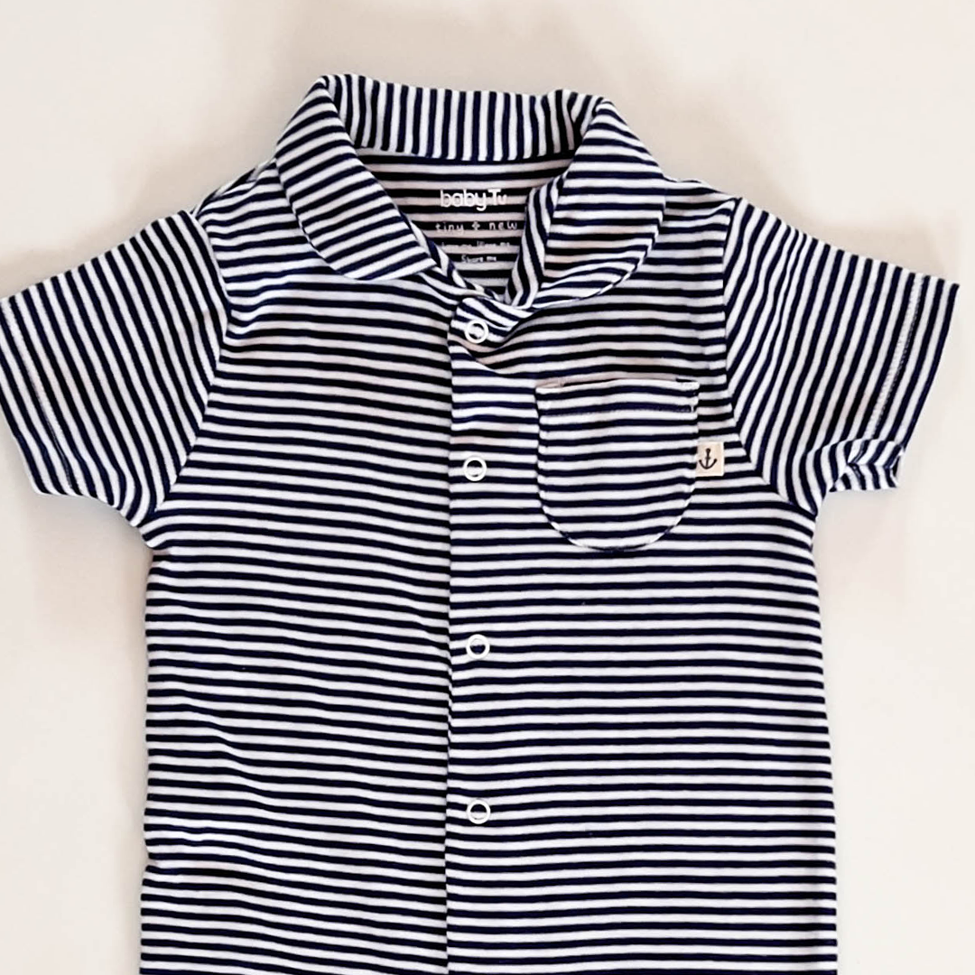 NAVY BLUE STRIPED JUMPSUIT