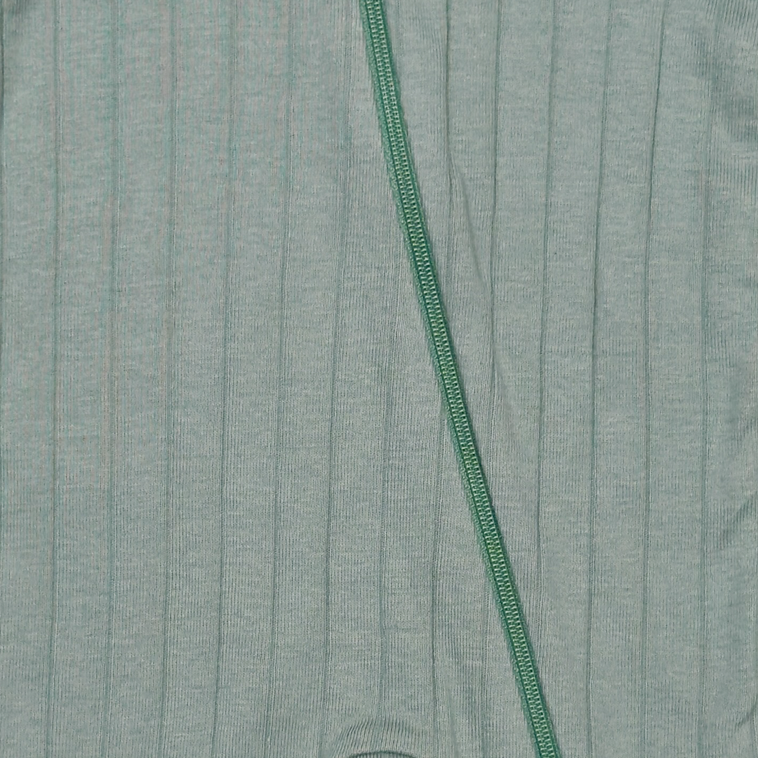 SAGE GREEN RIBBED SLEEPSUIT