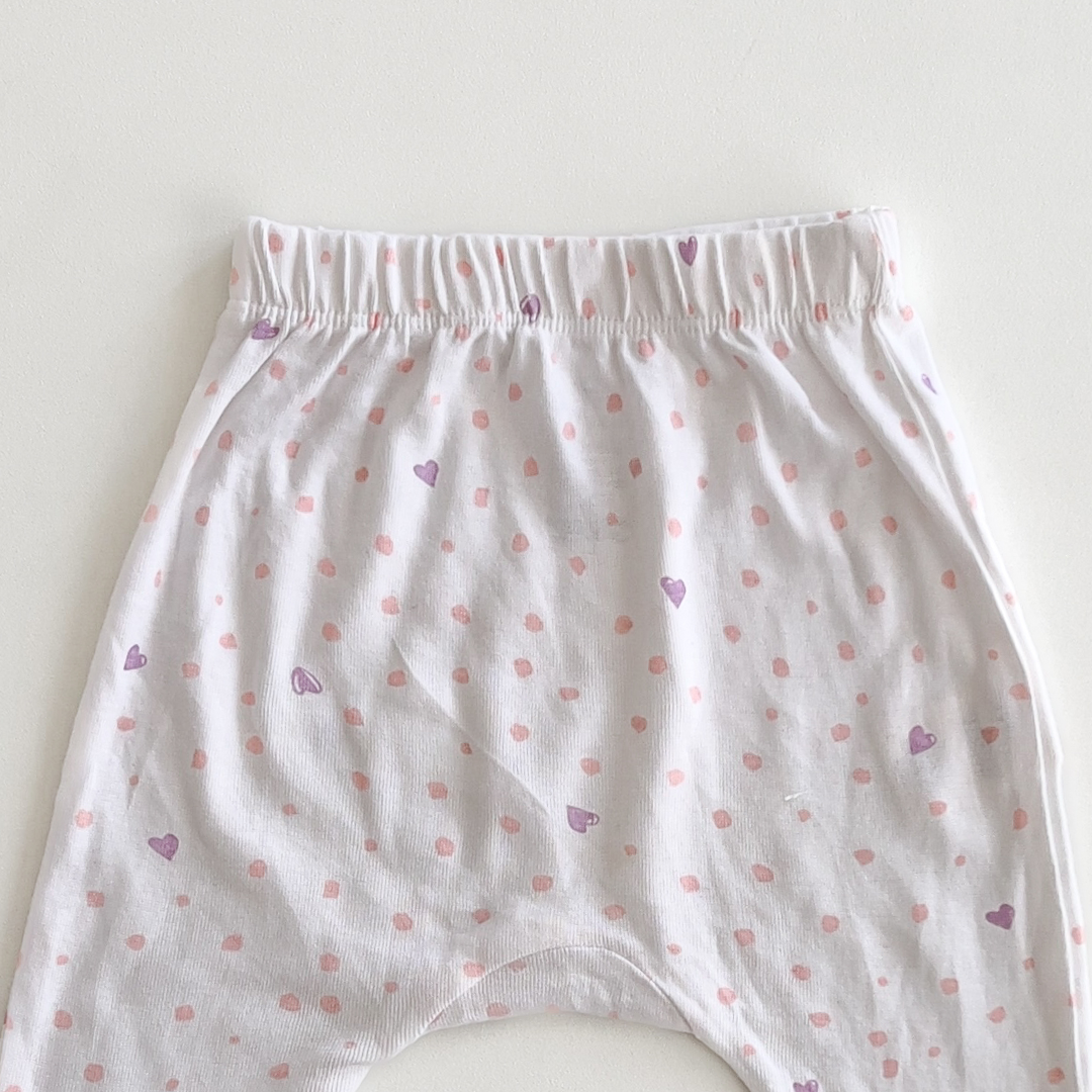 WHITE LOVE PATTERNED COTTON PANTS WITH SOCKS