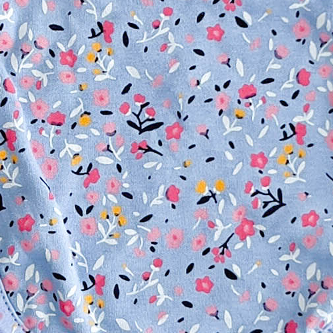 BLUE FLORAL ROUND BIB