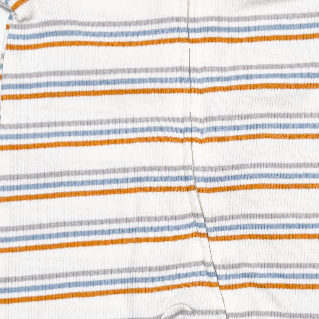 WHITE STRIPED SLEEPSUIT