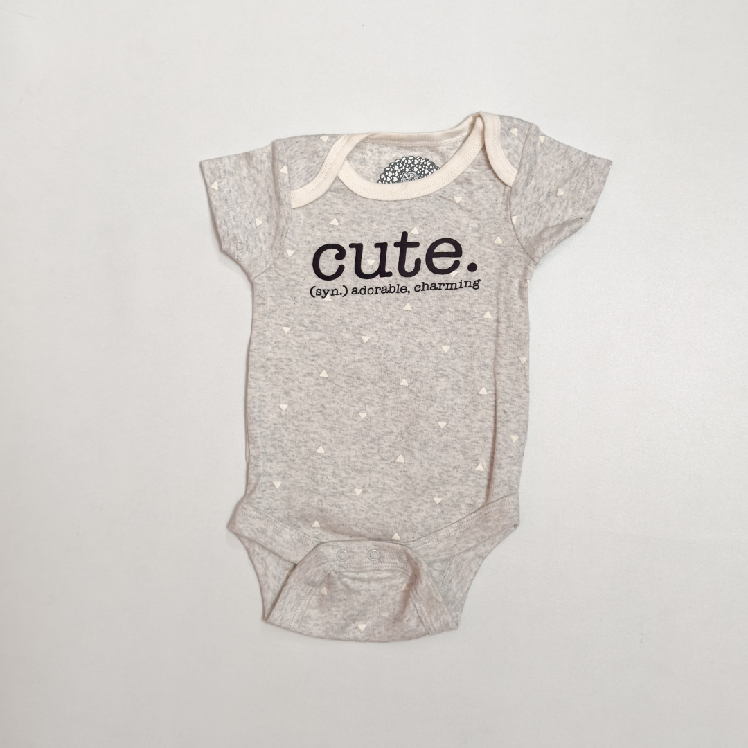 GREY CUTE PATTERNED ONESIE