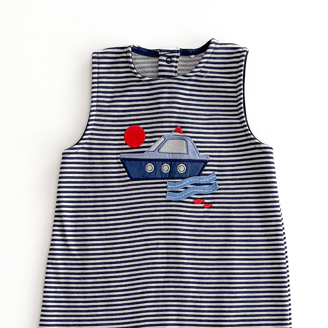 SLEEVLES STRIPED JUMPSUIT