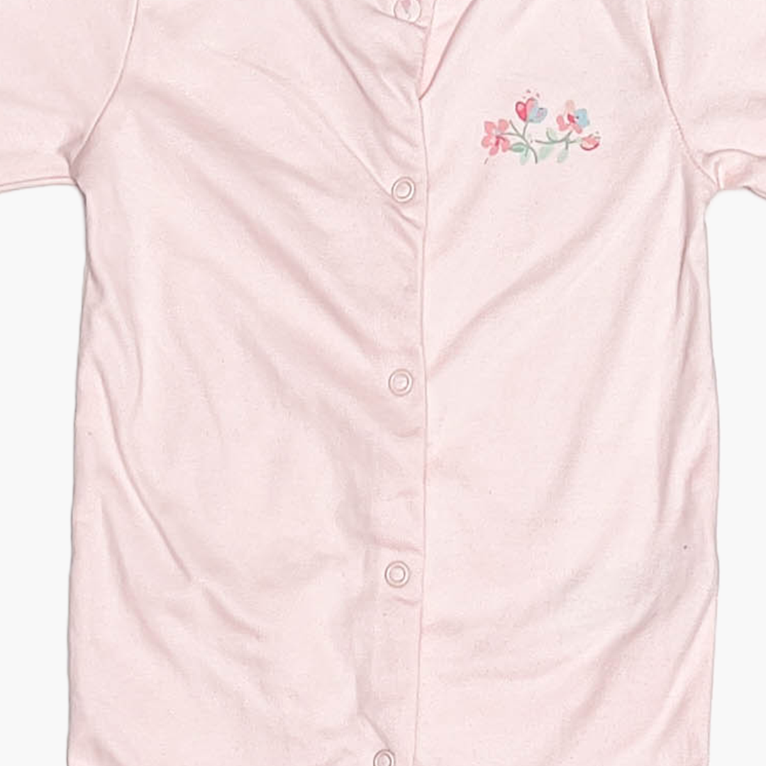 BABY PINK FLORAL SLEEPSUIT
