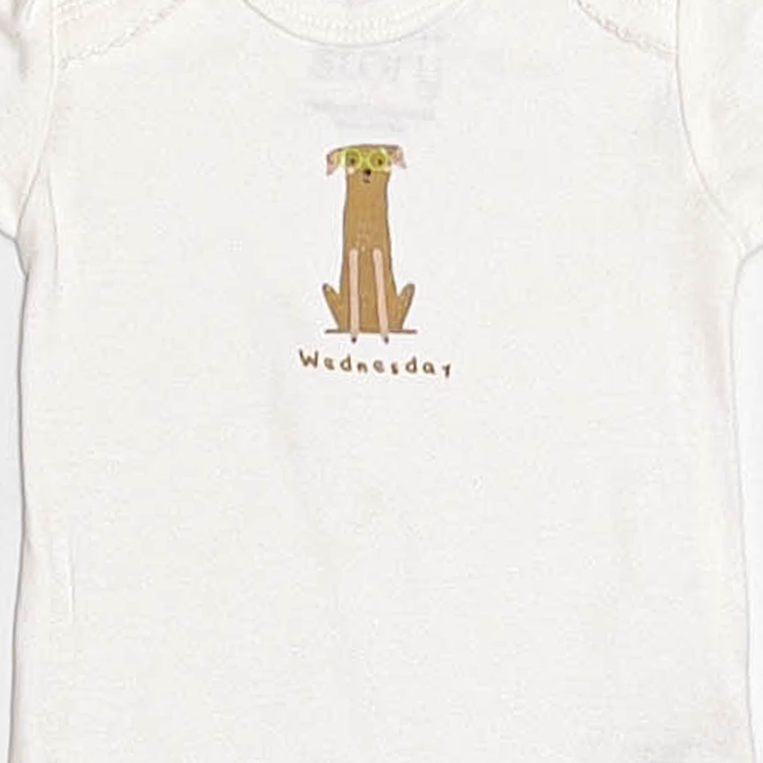 WHITE DOG PRINTED ONESIE