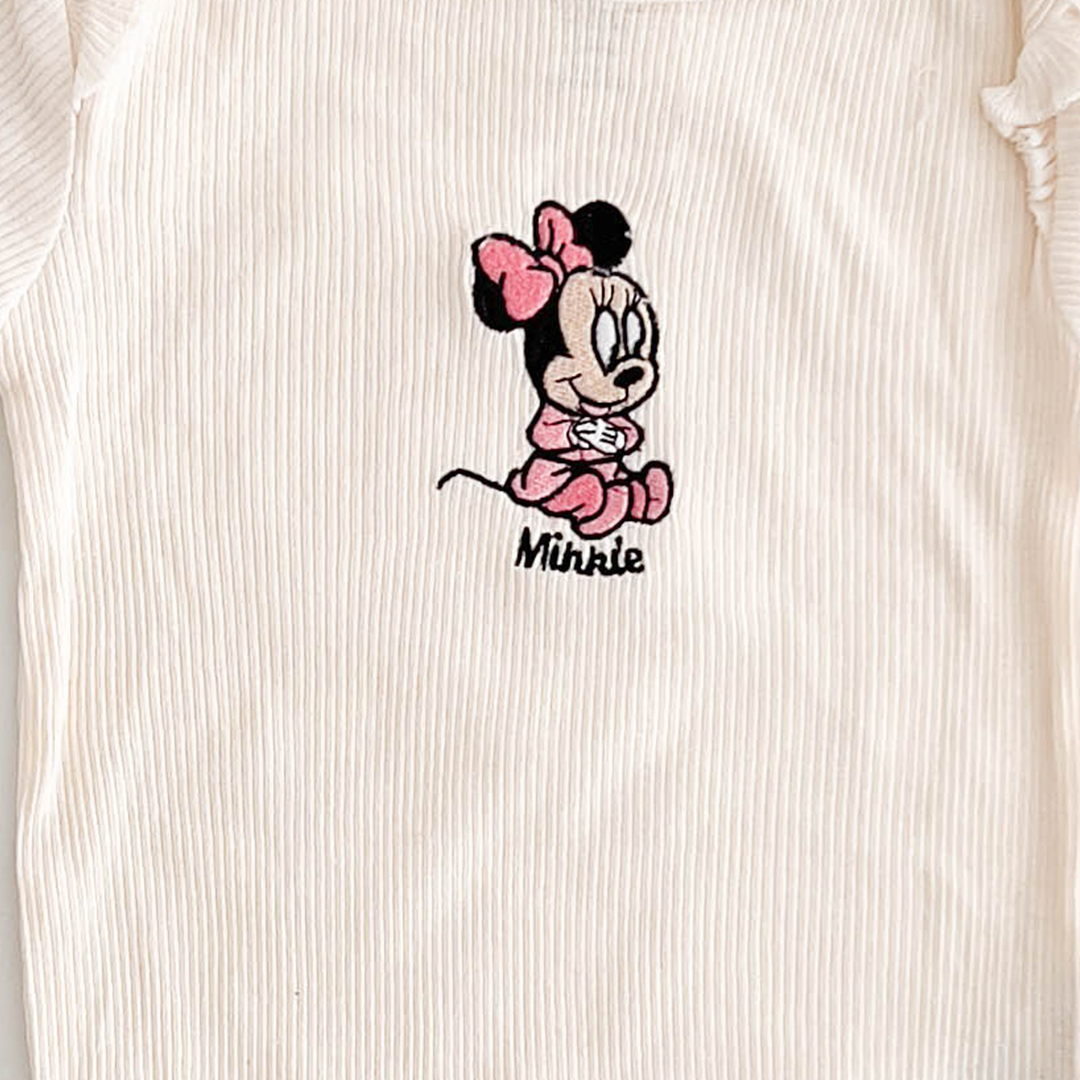 DISNEY OFF WHITE RIBBED ONESIE