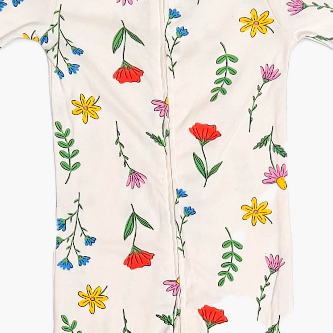 OFF WHITE FLORAL SLIM FITTED ROMPER