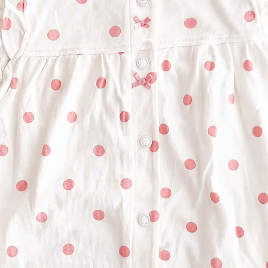 WHITE PINK POLKA DOTTED JUMPSUIT