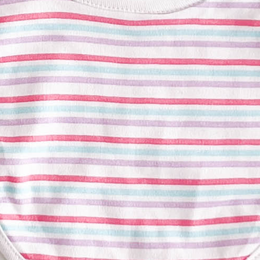 PINK STRIPED ROUND BIBS