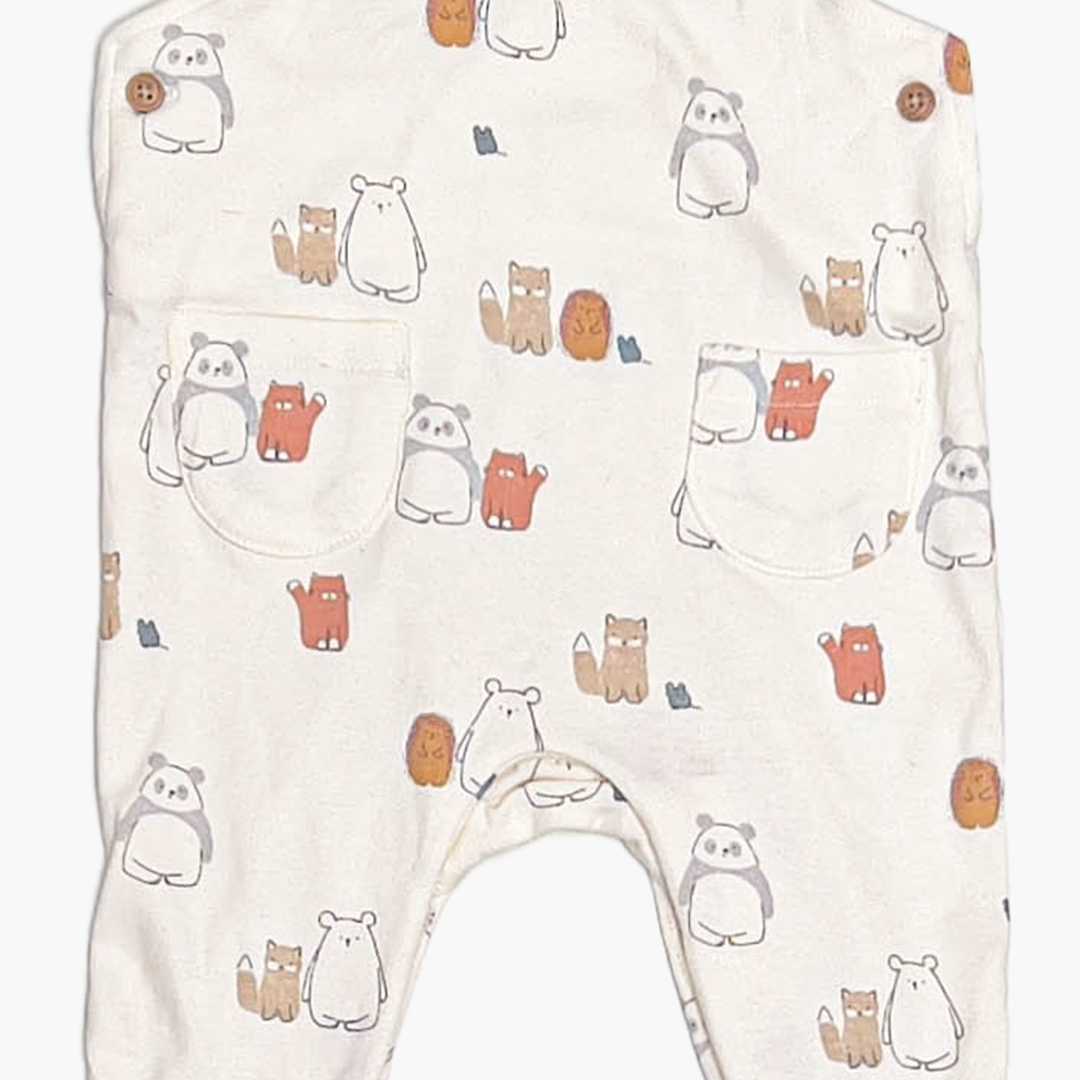 OFF WHITE ANIMAL PRINTED DUNGAREE