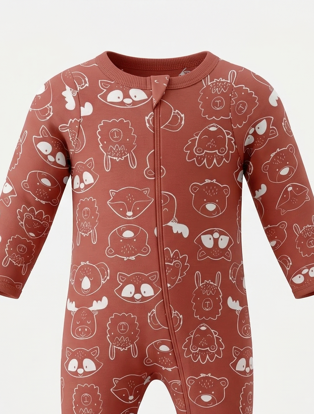 BRICK BROWN PRINTED SLEEPSUIT