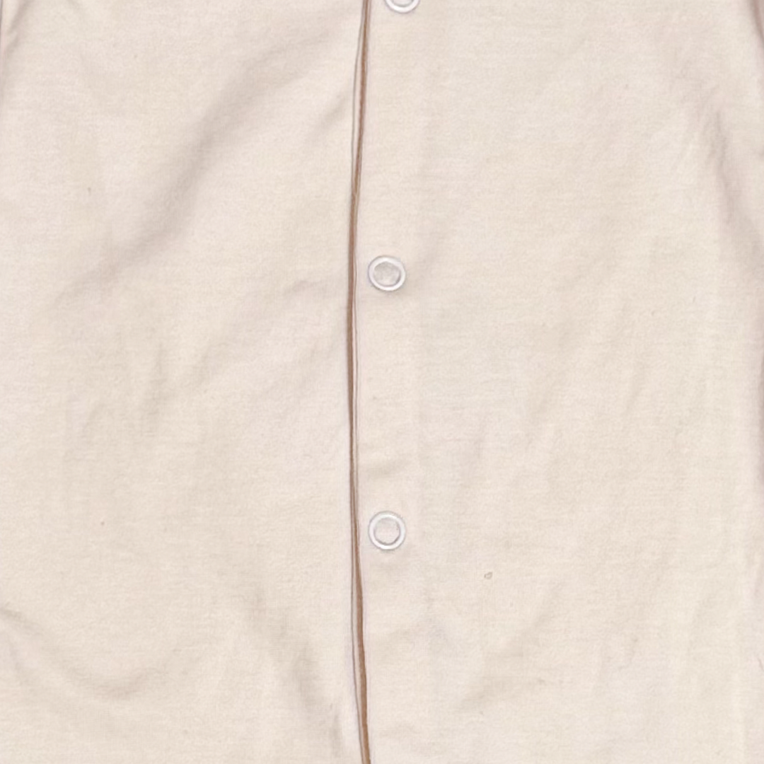 BEIGE BUTTON SLEEPSUIT