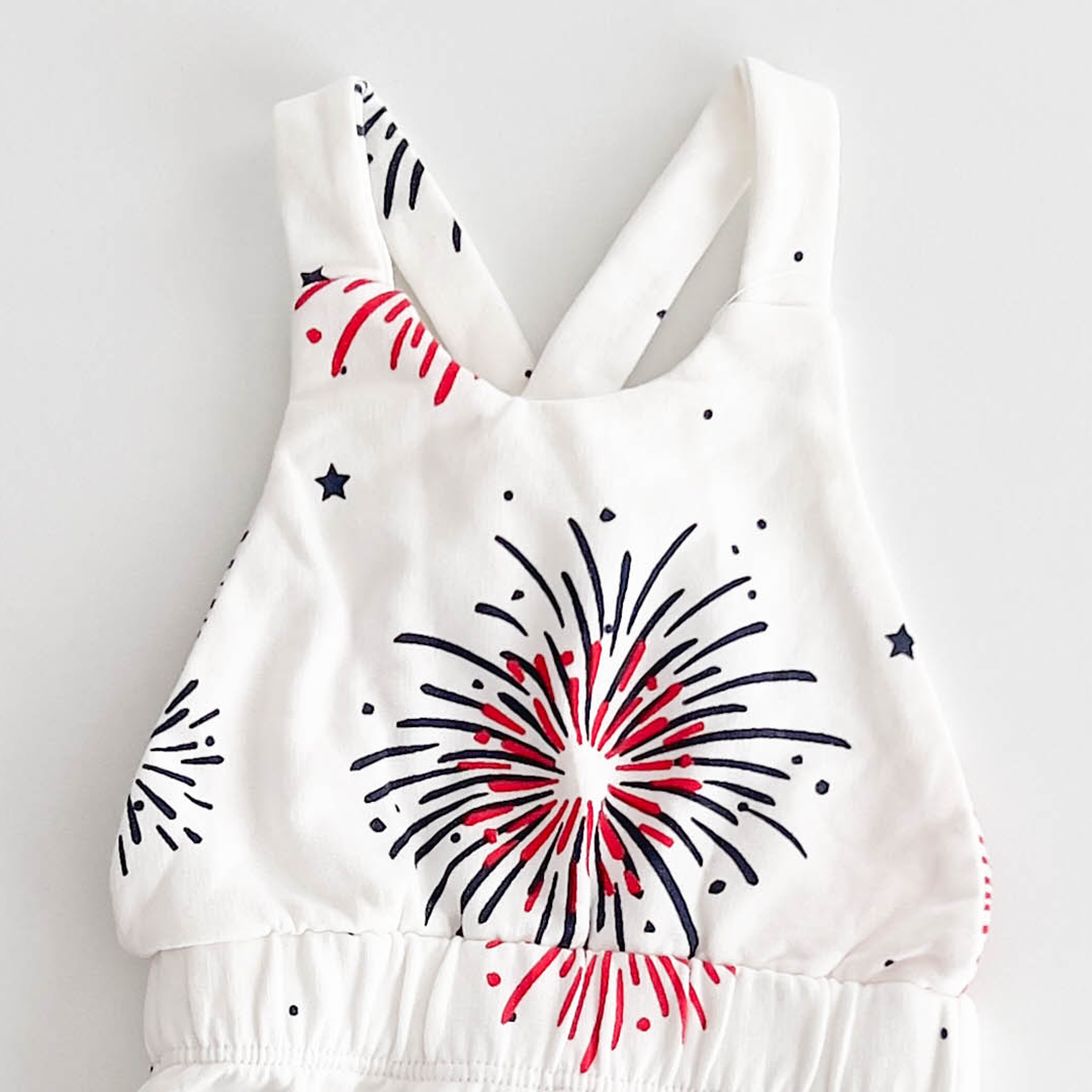 WHITE PRINTED DUNGAREE