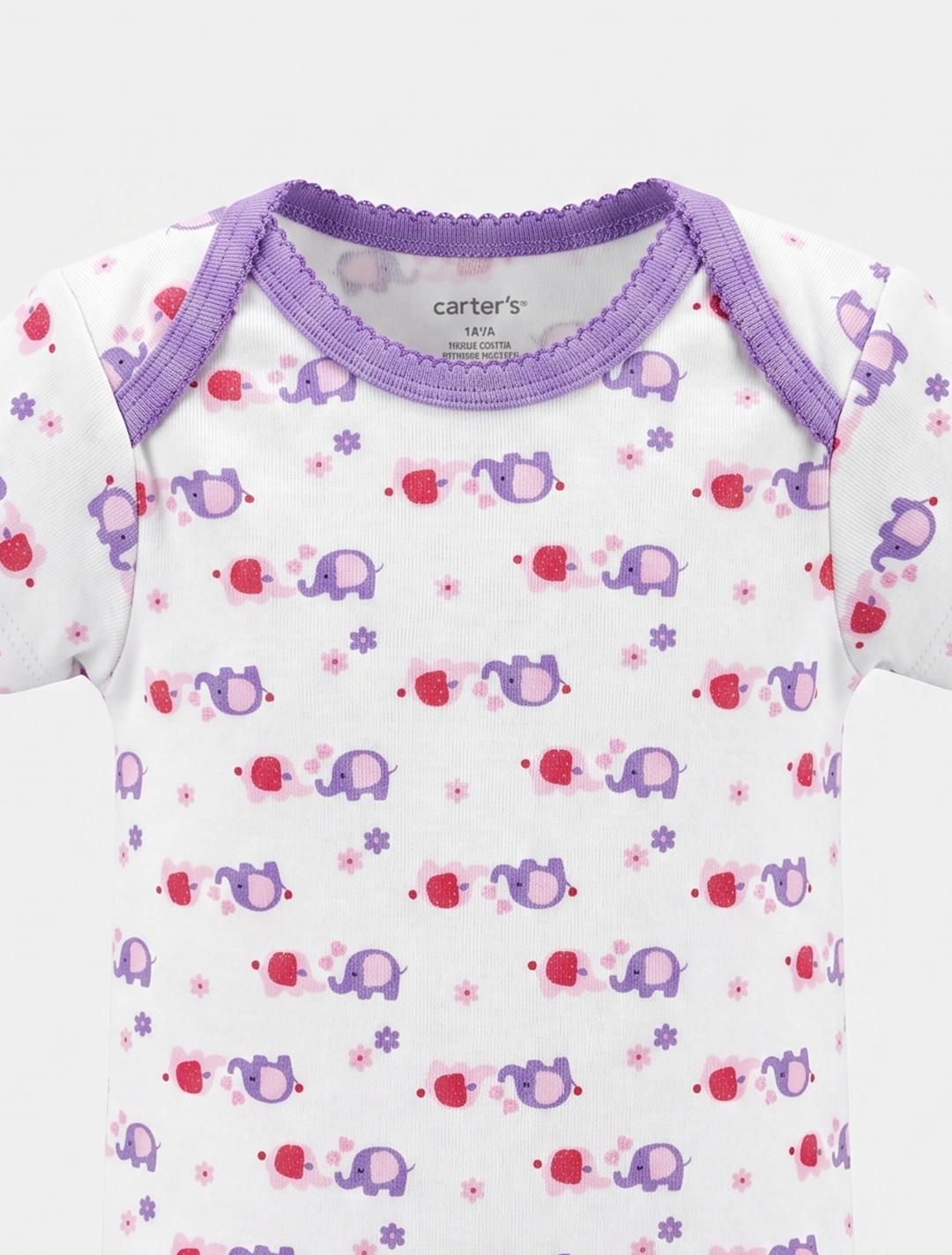 WHITE LAVENDER PRINTED ONESIE