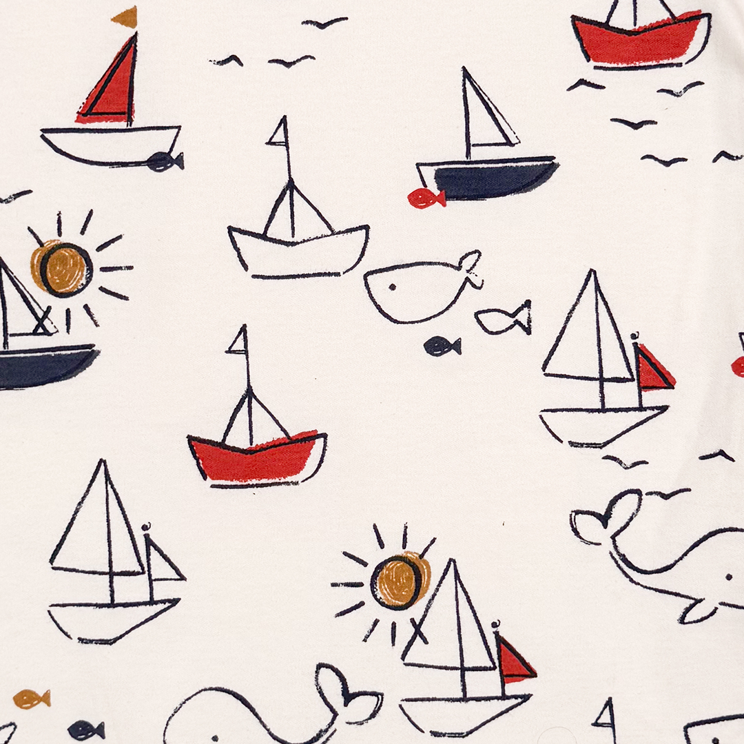 OFF WHITE BOAT PRINTED SLEEEPING BAG